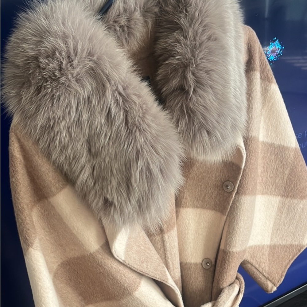 Luchessee jacket one size real fur $500 obo bomber jacket like new perfect